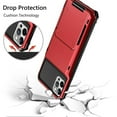 thumbnail image 6 of Dteck Wallet Case for iPhone 14 Pro Max,Shockproof Rubber Rugged 4-Card Credit Holder Slots Cover Hybrid Heavy Duty Protection Armor Phone Back Case,Red, 6 of 6