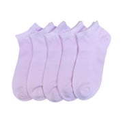 SERISIMPLE Women Bamboo Ankle Thin Low Cut Sock 5 Pair (Purple, Large)