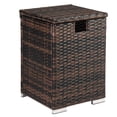 thumbnail image 3 of Resenkos Rattan Side Table with Storage, 1 Tier Storage Shelf for All Weather for Outdoor, Patio, Garden, Backyard,Brown, 3 of 18
