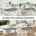 thumbnail image 7 of Round Table Cloth with Elastic Edge, Boho Floral Pattern Fits 38-42 Inch Tables, 44" Liquid Resistant for Christmas Party Dining, 7 of 7