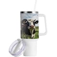 thumbnail image 2 of SKYSONIC 40 oz Three Cows Tumbler with Handle and Straw Lid, Insulated Cup Reusable Stainless Steel Water Bottle Travel Mug, 2 of 7