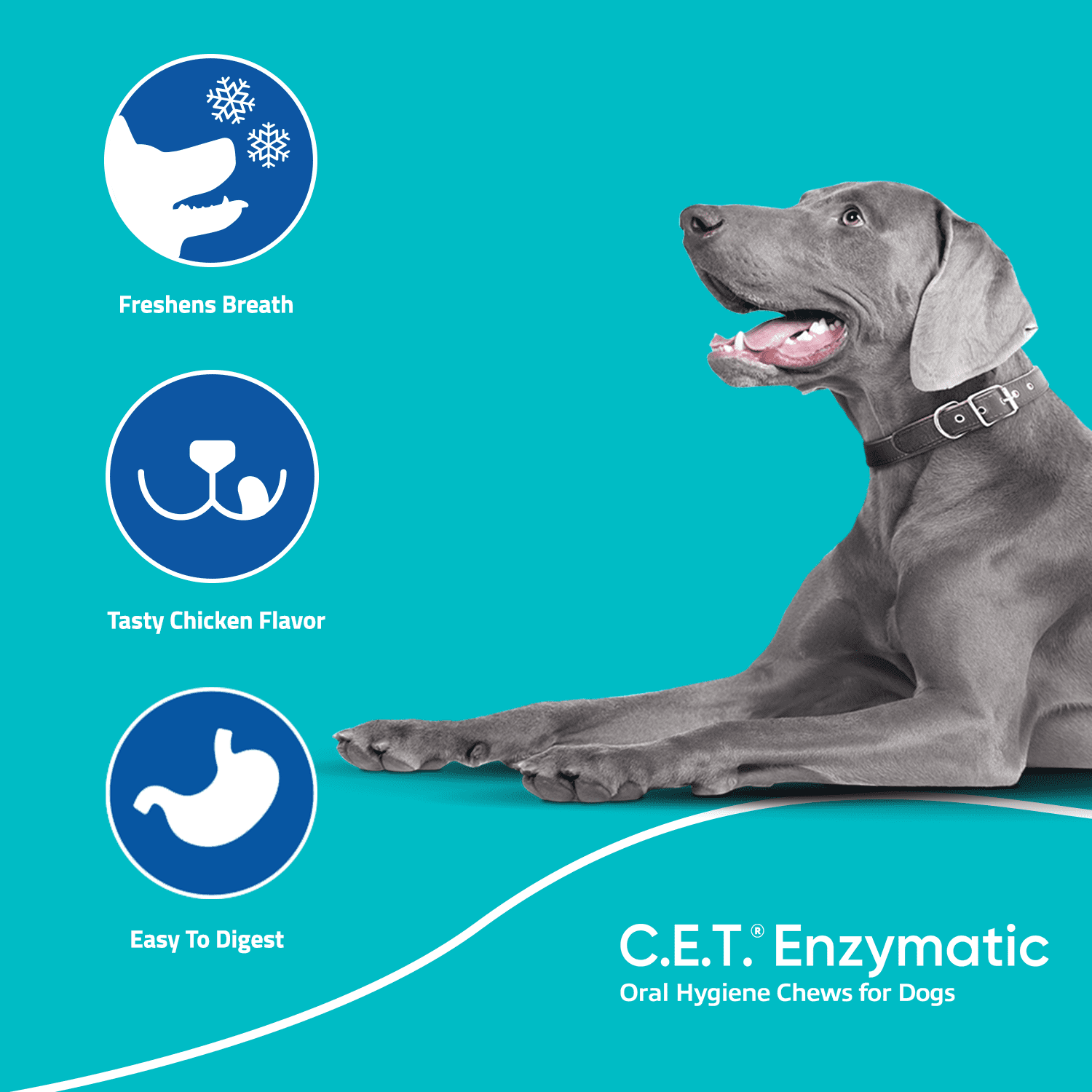 Virbac C.E.T. Enzymatic Oral Hygiene Chews For Dogs Beef/Chicken MD 30 Count