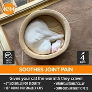سرير قطط مدفأ داخلي من K&H Pet Products باللون الموكا/البني الفاتح مقاس 16 بوصة