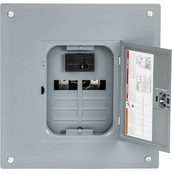 Square D Homeline 100 Amp 8-Space 16-Circuit Main Breaker Load Center - Indoor, Cover Included