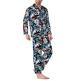 thumbnail image 2 of Naloa colorful snow board Men’s Pajamas Set - Long Sleeve Button Down Sleep Shirt and Pajama Bottoms Sleepwear Set-Large, 2 of 7