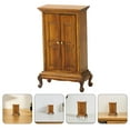 thumbnail image 3 of Accesorios de modelos de muebles en miniatura Estilo europeo Simple Double Door Armario mini gabinete de madera para decoración del hogar, 3 of 7