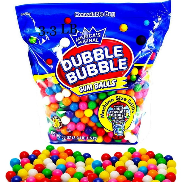Playo Mini Bubble Gum Gumballs for Gumball Machine Refills Dubble