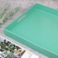 thumbnail image 5 of Green Serving Tray for Coffee Table, Rectangular Plastic Decorative Tray with Handles for Entertaining, Outdoor Patio, Living Room, Ottoman, Bathroom Counter, 11.8”*15.7”*1.6”, 5 of 6