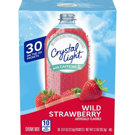 Rehydration Mix - Crystal Light Sugar Free Wild Strawberry Powdered Drink Mix, 30 ct - Packets
