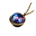 thumbnail image 2 of Glow In The Dark Galaxy System Double Sided Glass Dome Planet Necklace Pendant, 2 of 5