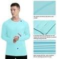 thumbnail image 3 of WELIGU Men's Long Sleeve Shirts Lightweight UPF 50+ T-Shirts Fishing Powder Green Size Male Xl, 3 of 6