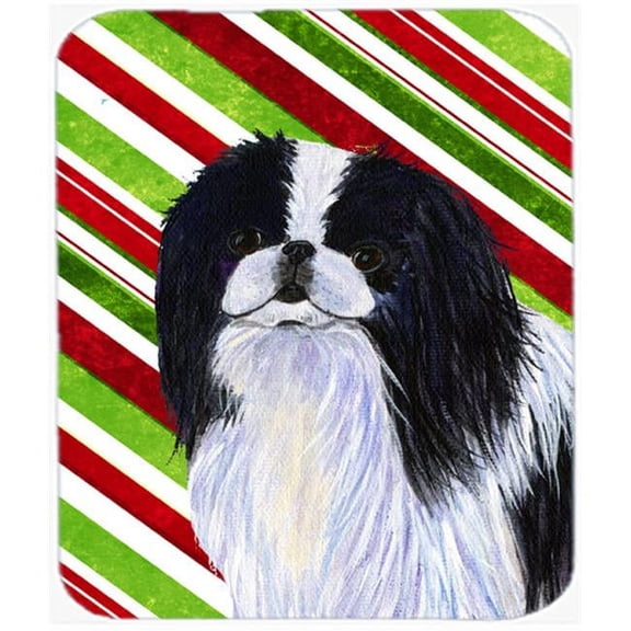 Japanese Chin Candy Cane Holiday Christmas Mouse Pad, Hot Pad Or Trivet
