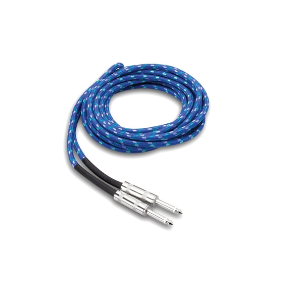 Hosa 3GT-18C2 Guitar Cable Cloth Bu Gn Wh 18ft