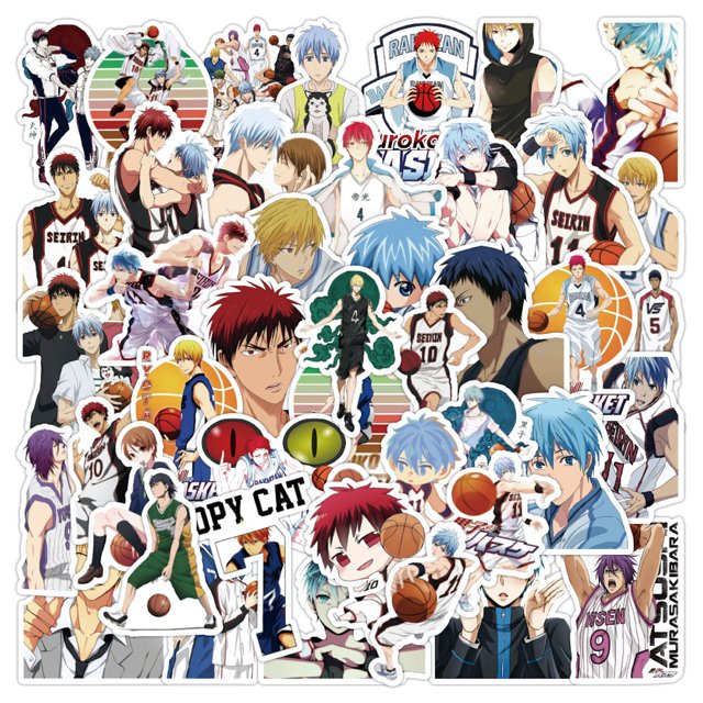 Pegatina Kuroko's Basketball Anime, vinilo de PVC, impermeable, 50 unidades