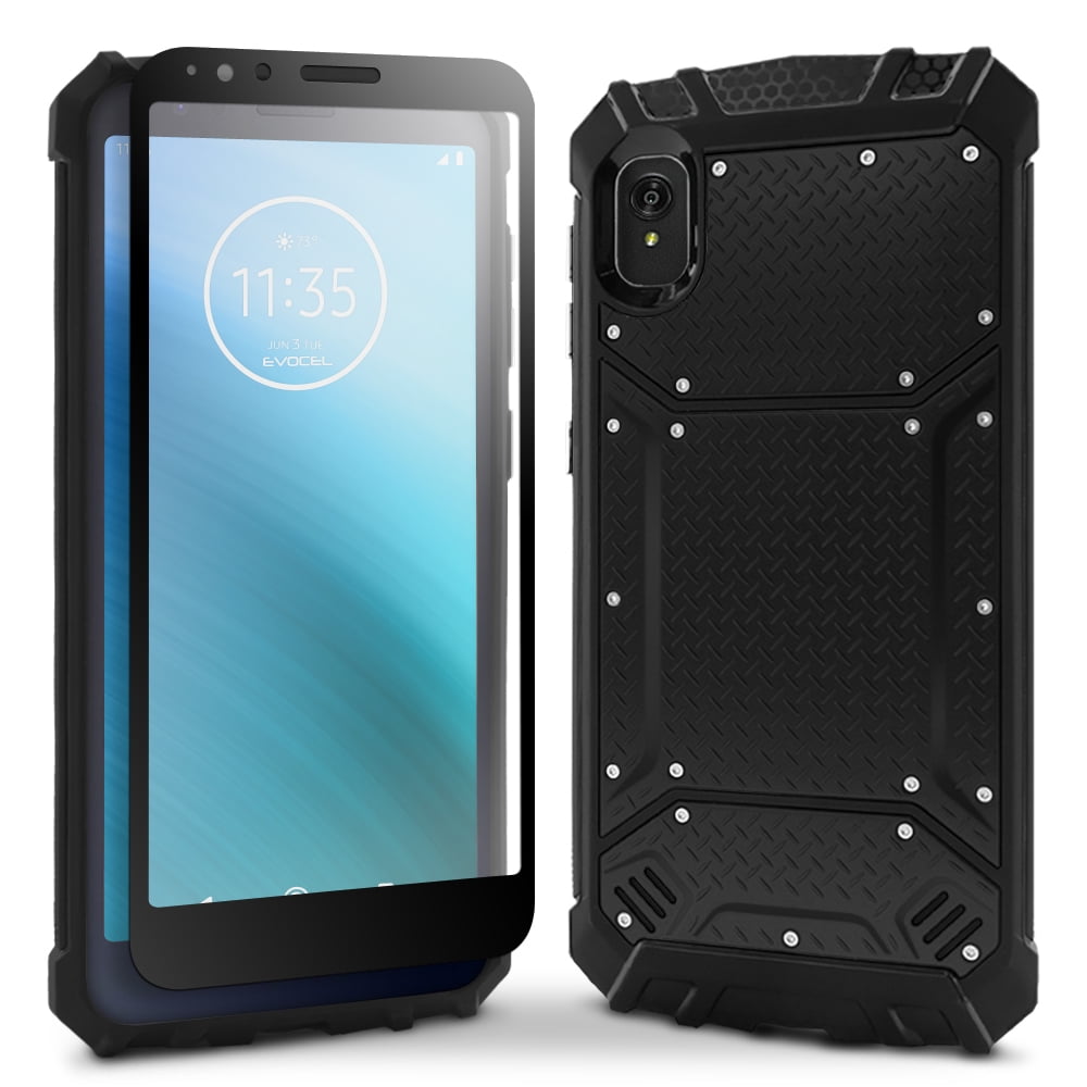 Motorola Moto E6 Case, Evocel [Glass Screen Protector] Back