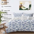 thumbnail image 4 of Blue Coastal Bedding 3 Piece Duvet Cover Set California King, Shell Floral Ocean Retro Soft Microfiber Comforter Cover with Zipper Closure & Pillowcases, Wrinkle & FadeResistant Quilt Cover, 4 of 9