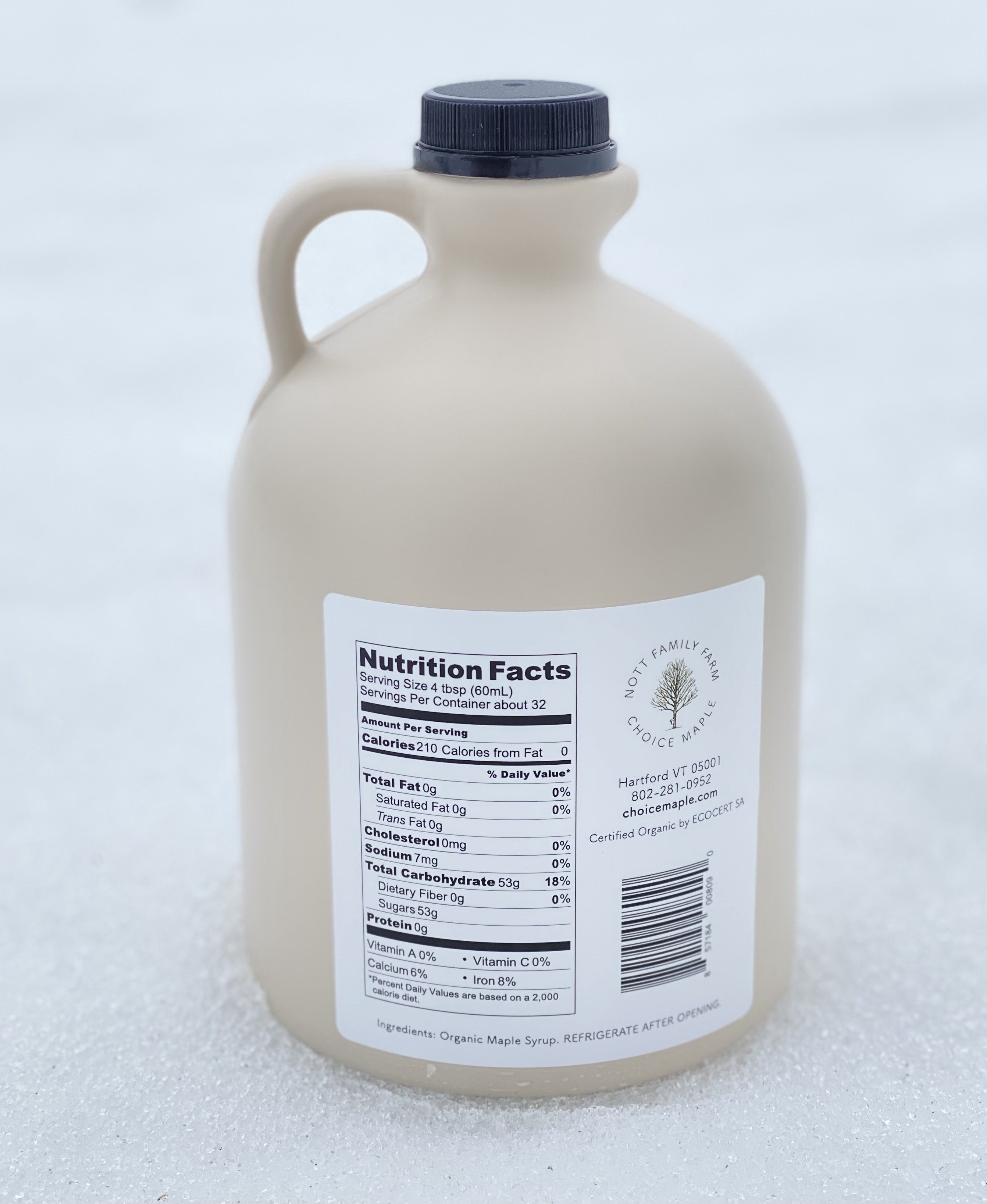 Choice Maple, Organic Vermont Maple Syrup, Half Gallon