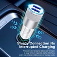 thumbnail image 4 of Car Charger,iPhone Car Charger Adapter with iPhone Charger Cable 10ft HAOANO 3.4A Dual Port USB Car Charger for iPhone Fast Charging Cable Cigarette Lighter Socket Adapter Compatible for iPhone, 4 of 7