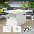 thumbnail image 6 of RADIATA 43" Aluminum Propane Fire Pit Table, 60,000 BTU Outdoor Gas Firepit, Rectangle CSA-Certified Patio Fireplace with Wind Guard & Glass Rocks, Rust-Proof White Fire Table for Deck Poolside, 6 of 8
