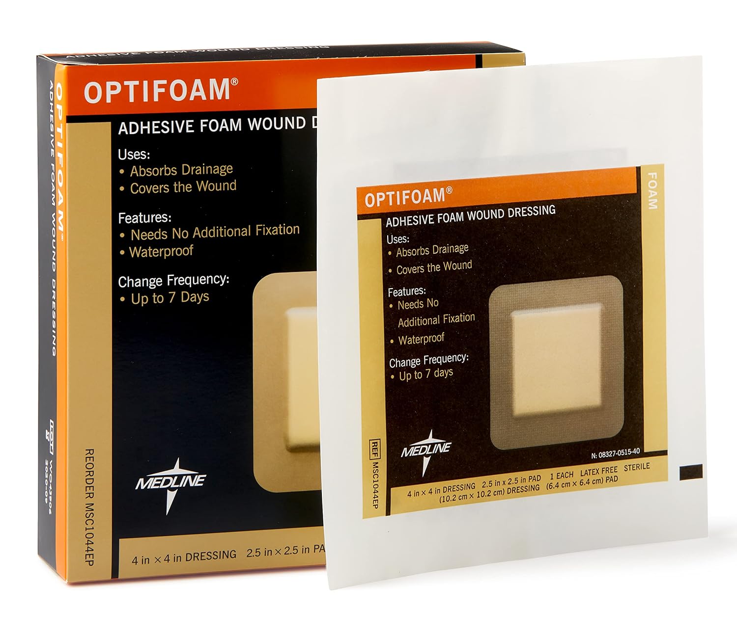 Optifoam Adhesive Foam Wound Dressings Pads, 10 Ea..
