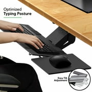 Ergonomic Under Desk Keyboard Tray – Adjustable Height & Tilt Keyboard Drawer with 360° Swivel, Slide-Out Track, and Adjustable Mouse Pad