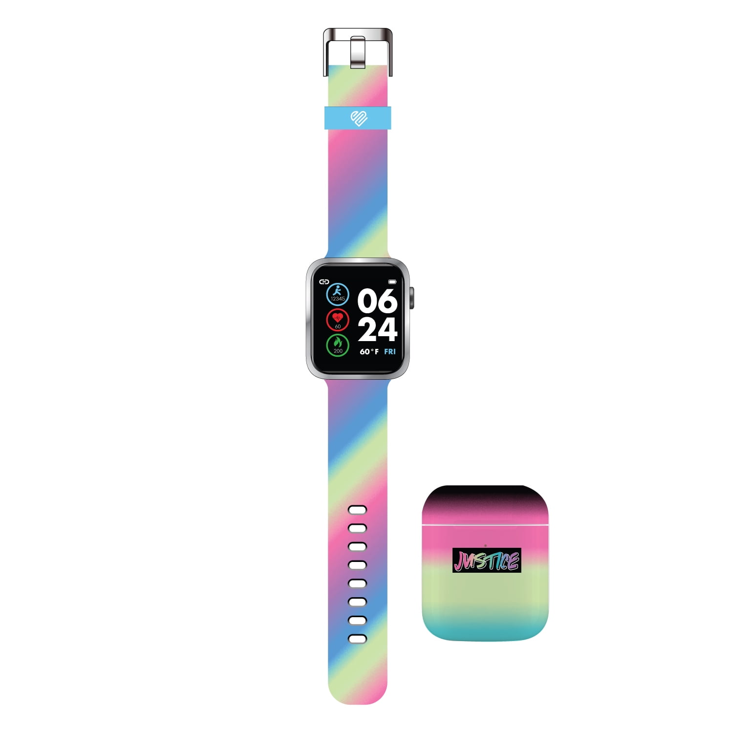 Justice Unisex Children's Smartwatch and Earbud Set with MultiColor