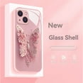 thumbnail image 2 of CaseCaca Elegant Vivid Pink Glass Butterfly Phone Case for iPhone 15 Plus, 2 of 8