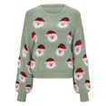 thumbnail image 6 of Cute Christmas Sweaters for Women 2025 Long Sleeve Crewneck Xmas Santa Knitted Pullover Sweater Jumper Tops, 6 of 8