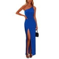 thumbnail image 1 of Vestido PRETTYGARDEN Maxi Azul Real con Un Hombro y Abertura Alta XL, 1 of 7