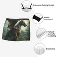 thumbnail image 3 of Yiaed Forest Stone-Colored Dragon Print Men's Soft Cotton Boxer Shorts Breathable Boxers Underwear Moisture-Wicking Underwear Stretch Boxer Briefs for Man-Medium, 3 of 5