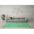 thumbnail image 3 of Ahgly Company Machine Washable Indoor Rectangle Abstract Turquoise Blue Modern Area Rugs, 5' x 8', 3 of 4