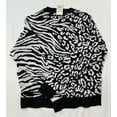 thumbnail image 2 of MSRP $70 Bar III Petite Jacquard Animal-Print Sweater Black Size Medium P, 2 of 3