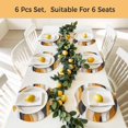 thumbnail image 5 of Orange Gray Ombre Round 13 Inch Placemats Set of 6, Modern Geometric Moire Abstract Art HeatResistant Non Slip Place Mats for Dining Table, Wipeable Braided Kitchen Table Mats for Housewarming, 5 of 9