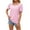 Pink, variant on Viikei Women's Tops Short Sleeves Plus Size Loose Fit Lightweight Comfy Shirt for Ladies Women's Fashion Casual Solid Color Short Sleeve V-Neck Blouses Shirts