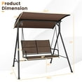thumbnail image 4 of Costway Balancelle de Patio avec Coussin Doux 2 Places, Auvent Réglable pour Jardin Extérieur, 4 of 9