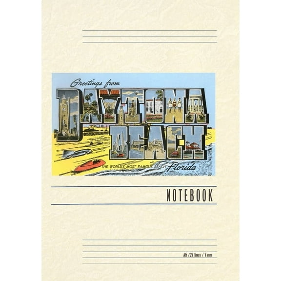Vintage Lined Notebook Greetings from Daytona Beach, Florida (Paperback)