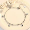 thumbnail image 3 of GKNET Womens 925 Silver 5 Heart Dangle Bracelet Bangle Fashion Delicate Jewelry E266-silver, 3 of 6