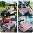 thumbnail image 6 of Golf Cart Seat Covers for 2 Seater, Pink Burlap Texture Soft Microfiber Cart Seat Towel Blanket, Farmhouse Vintage Pink Absorbent Breathable Non Slip Bench Seats Protector for Golf Course 51"x31", 6 of 9