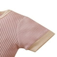 thumbnail image 3 of Baby Short Sleeve Contrast Color  Neck Single-Breasted Romper, 3 of 5