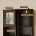 thumbnail image 5 of Gizoon Tall Bathroom Storage Tower, Freestanding Linen Cabinet with Two-Way Doors, Adjustable Shelves, Anti-Tip Floor Cabinet, for Home, Kitchen, Living Room, Dark Brown, 5 of 16