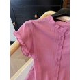 thumbnail image 3 of Women's Casual Solid Color Short Sleeve Shirt, Summer, 3 of 6