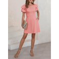 thumbnail image 3 of Vestido Dokotoo de lino para mujer, a la moda, verano 2025, color rosa albaricoque, 3 of 5