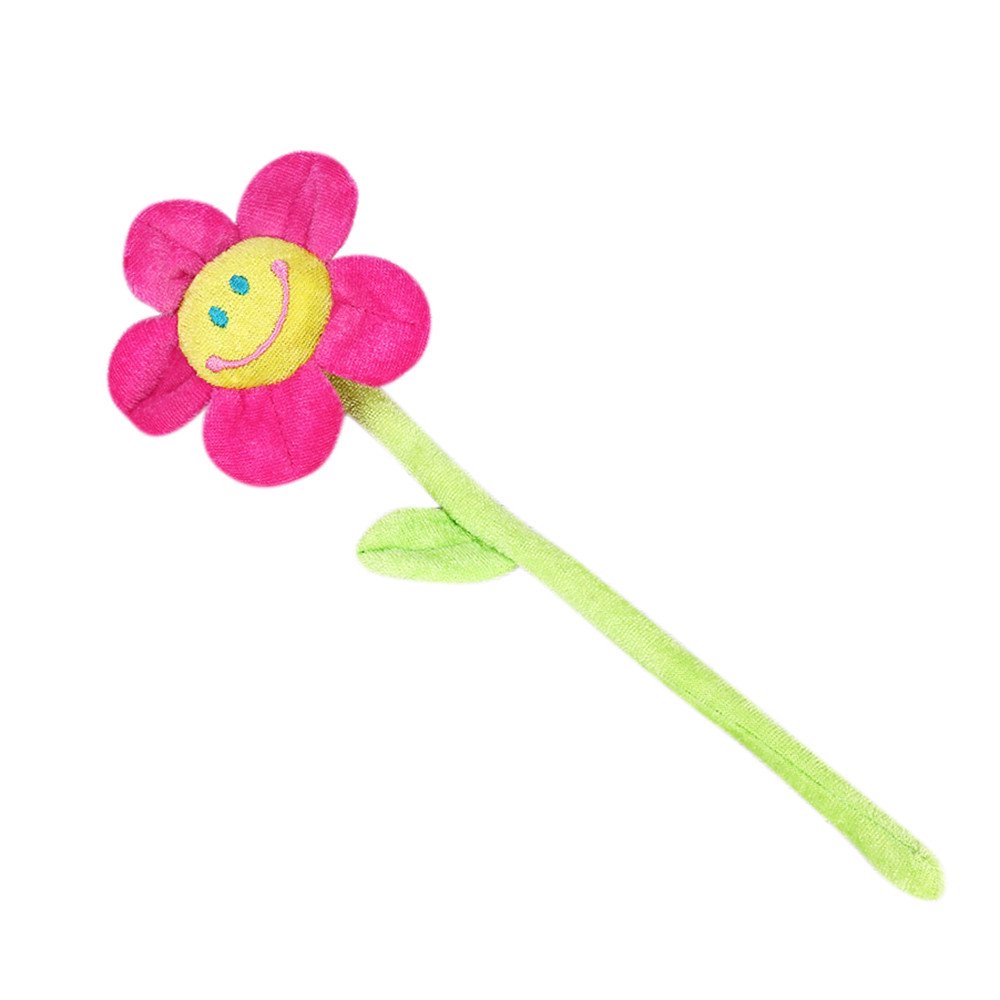 Plush Daisy Flower With Smiley Happy Faces Colorful Bendable Stems