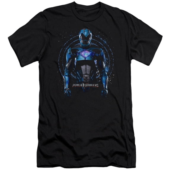 Power Rangers Blue Ranger Premium Adult 30/1 T-Shirt Black