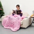 thumbnail image 1 of 59x47 inch Hand-woven Cotton Soft Chunky Knitted Bedding Blanket Bulky Thick Yarn Sofa Throw Rug - Machine Washable Lint-free, 1 of 8