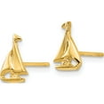 thumbnail image 2 of 10K Yellow Gold Fashionable, Vibrant, Enchanting Polished 10 Mm 7 Sail Boat Earrings, 2 of 4
