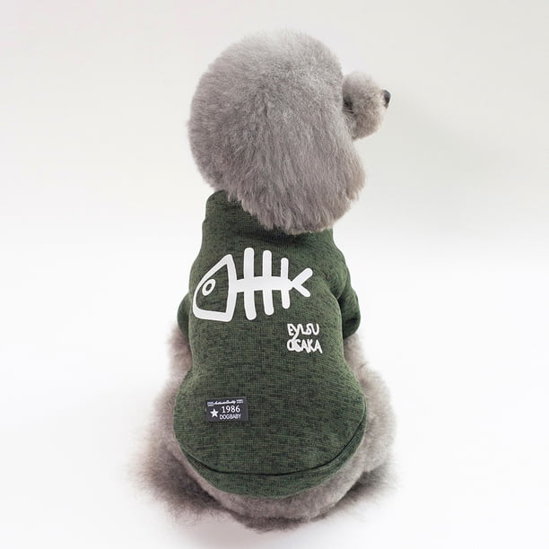 Ropa para perros, ropa para mascotas, otoño e invierno, ropa para gatos, perro de peluche, ropa para perros pequeños, suéter de espina de pescado