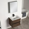 thumbnail image 3 of Blossom 24 Wall Mounted Bathroom Vanity in Dark Walnut with Ceramic Sink | Floating Bathroom Cabinet with Storage, 3 of 8