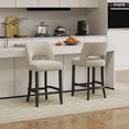 thumbnail image 4 of VKNOW Mid-Century Counter Height Bar Stools Set of 6 with Solid Wood Legs and Ergonomic Backrest for Kitchen Island and Dining Room,Beige, 4 of 9