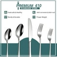 thumbnail image 3 of 20 Pieces Silverware Set Service for 4, Food-Grade Stainless Steel Flatware Set, Cutlery Set Including Dinner Knife Fork Spoon, Mirror Polished Utensil Set for Party Wedding Family Picnic(silver), 3 of 7